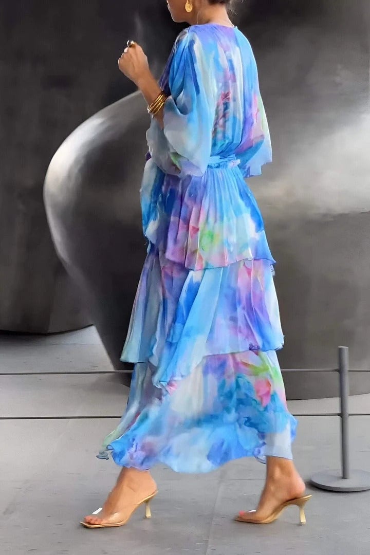 Flowy Layered Maxi Dress for Elegant Comfort