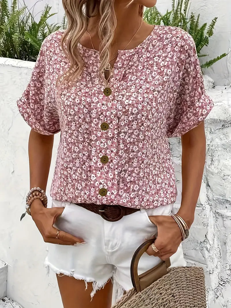 Blouse Women Relaxed Fit Button Front Easy Weare