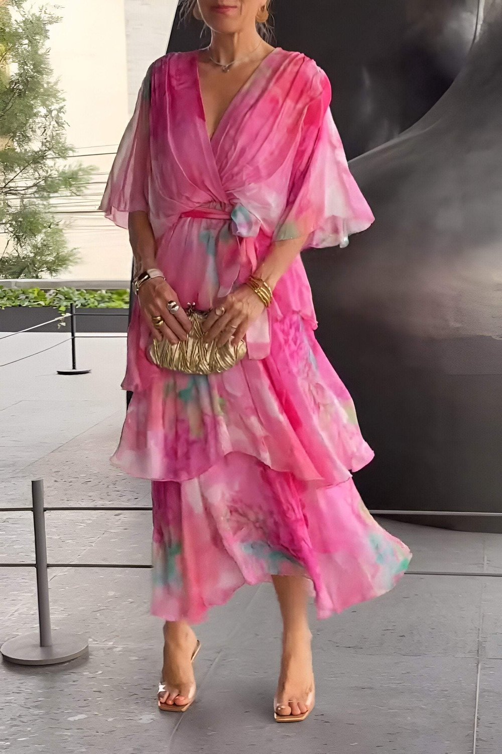 Flowy Layered Maxi Dress for Elegant Comfort