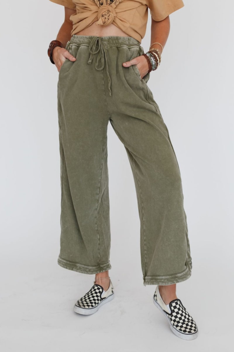 Women's Comfortable Wide Leg Lounge Pants High Waist Drawstring