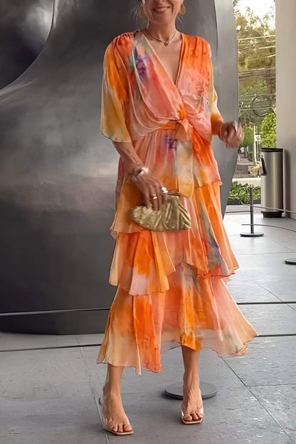 Flowy Layered Maxi Dress for Elegant Comfort