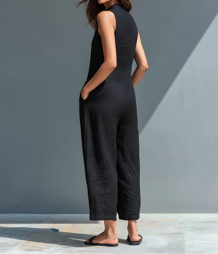 Sleeveless Jumpsuit Women Breathable Lightweight Comfortable Easy Fit