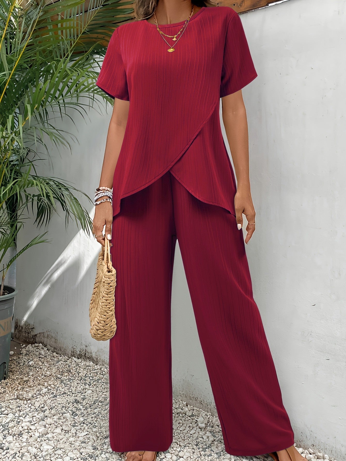 Two Piece Set Women Breathable Lightweight Comfortable Easy Fit