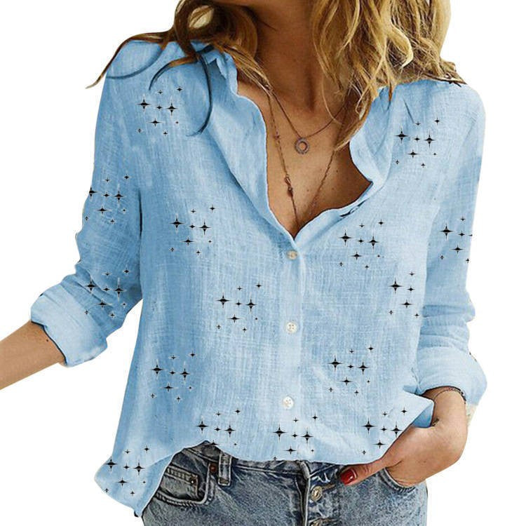 Lightweight Button Blouse with Relaxed Fit