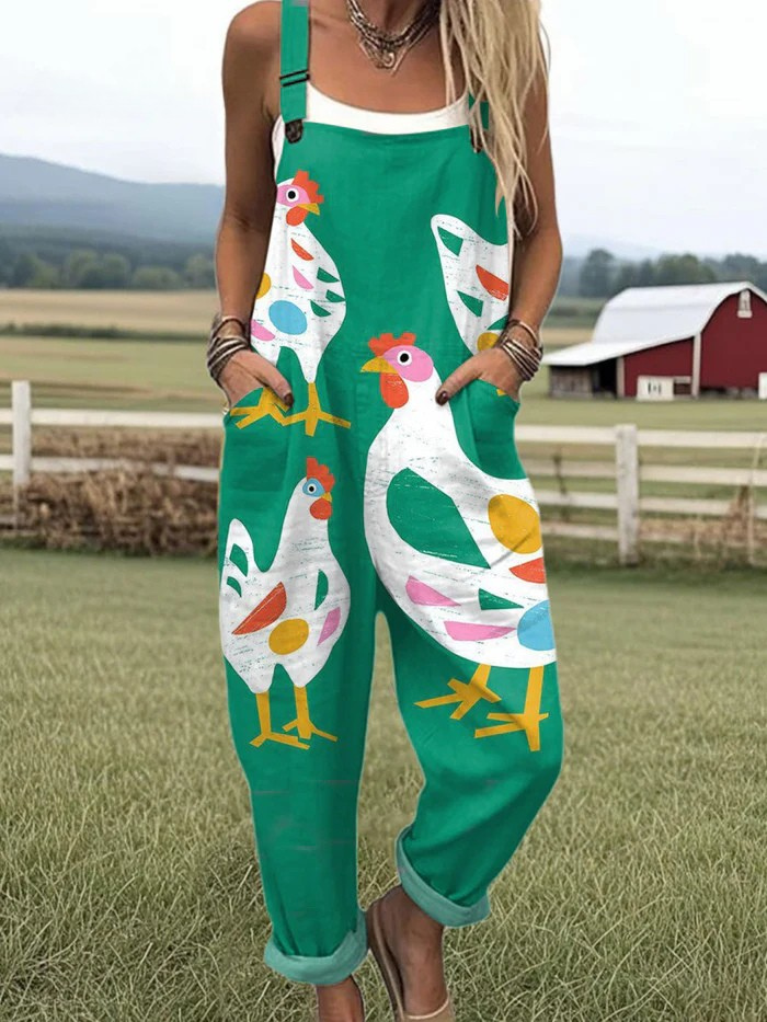 Printed Jumpsuit Women Lightweight Comfortable Relaxed Easy Fit