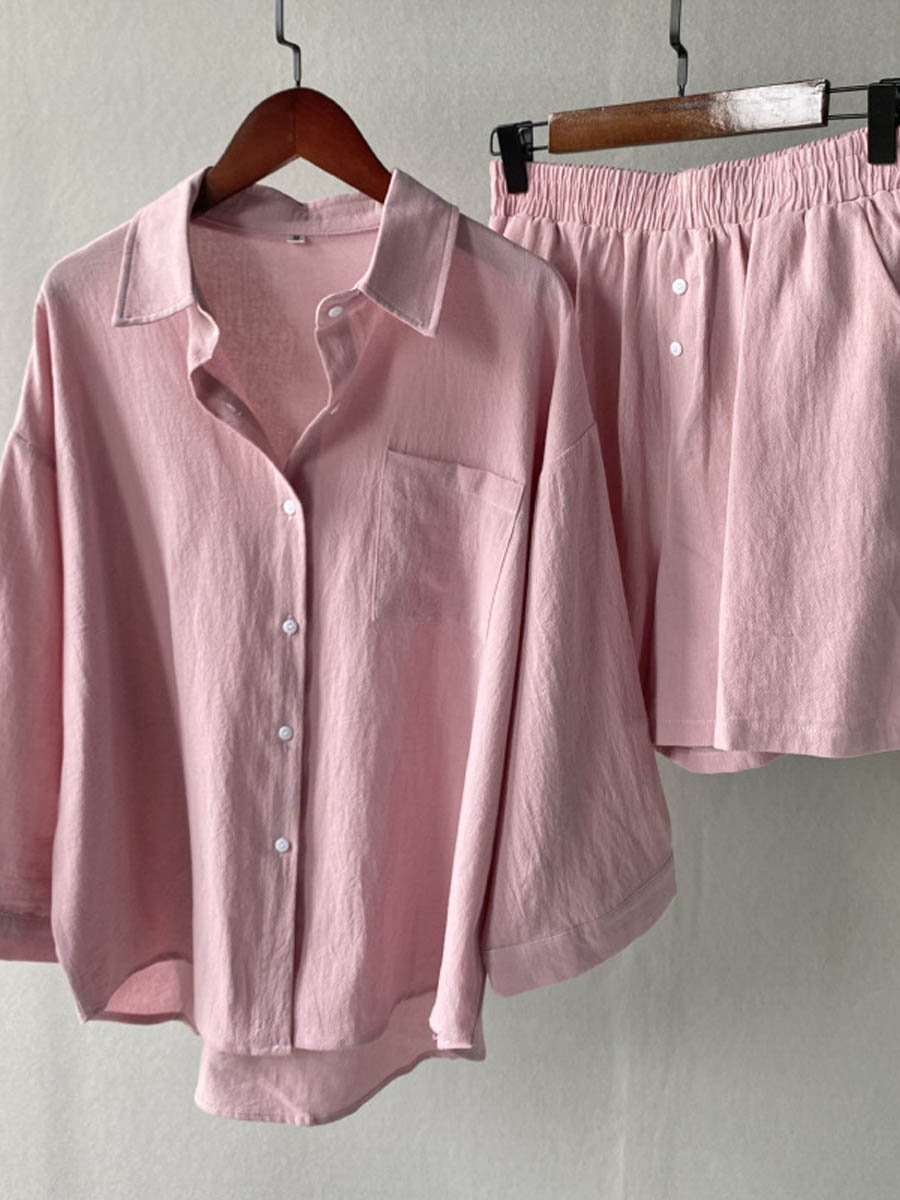 Womenβs Cotton Linen 2 Piece Set Breathable Comfort Loose Fit