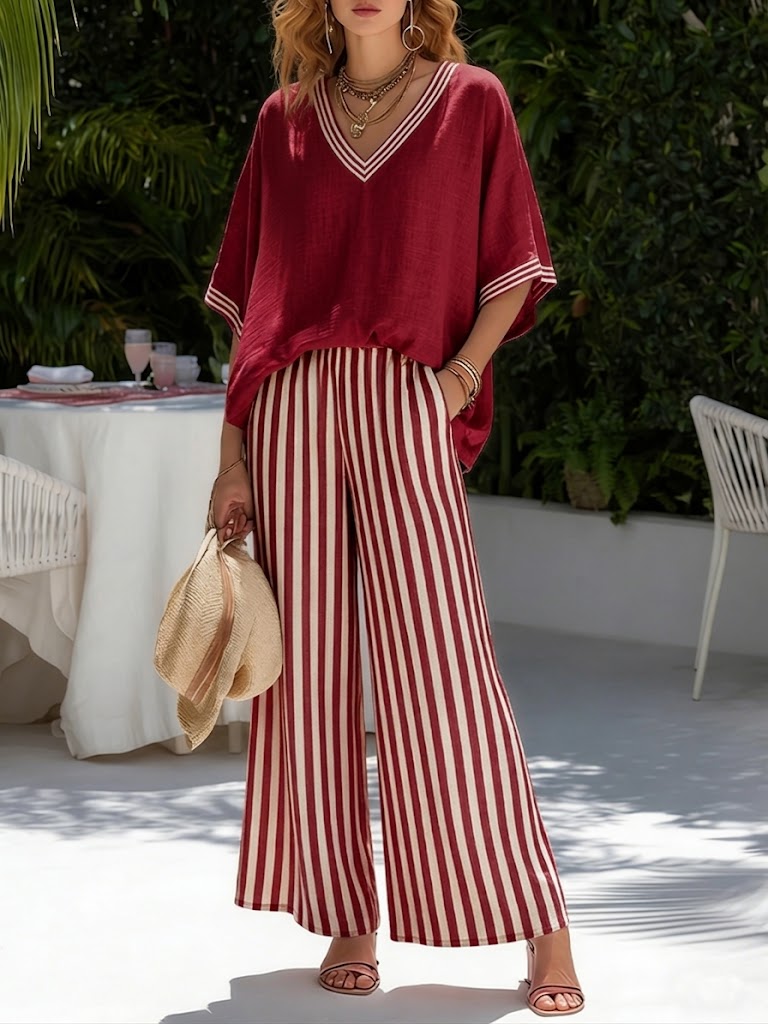 Cotton-Linen Two-Piece Set with Relaxed Fit and Breathable Structure