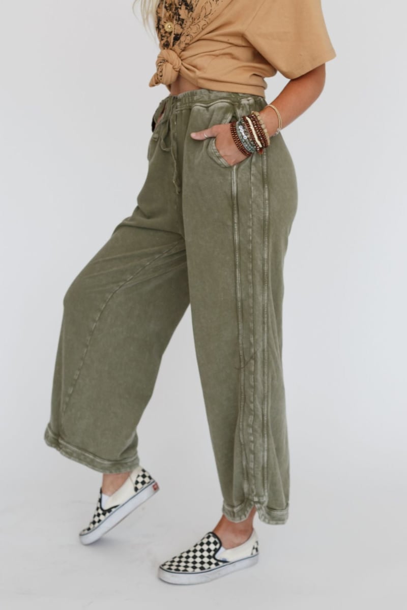 Women's Comfortable Wide Leg Lounge Pants High Waist Drawstring