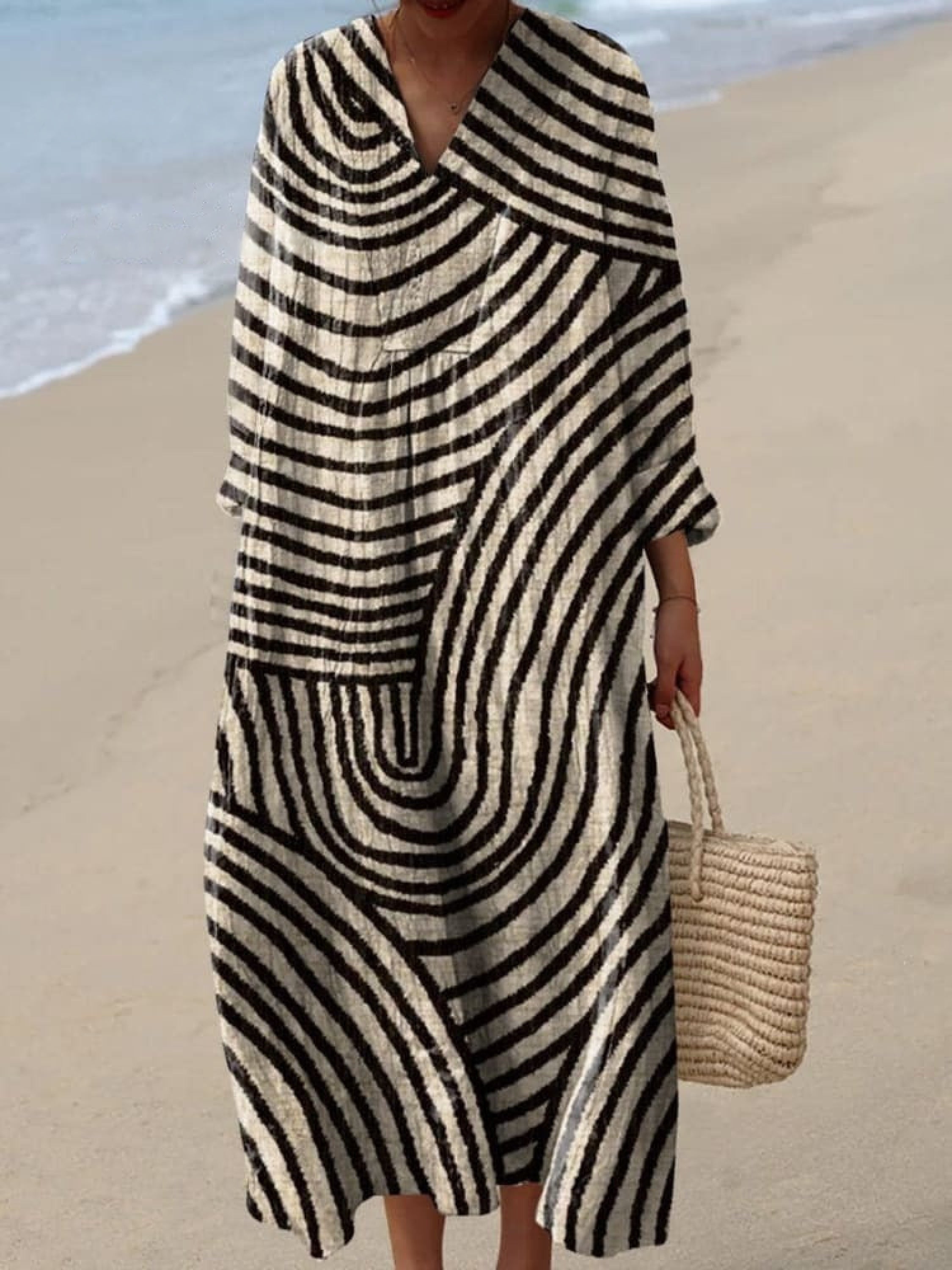 Women’s Printed Midi Dress Relaxed Fit Casual Summer Comfort