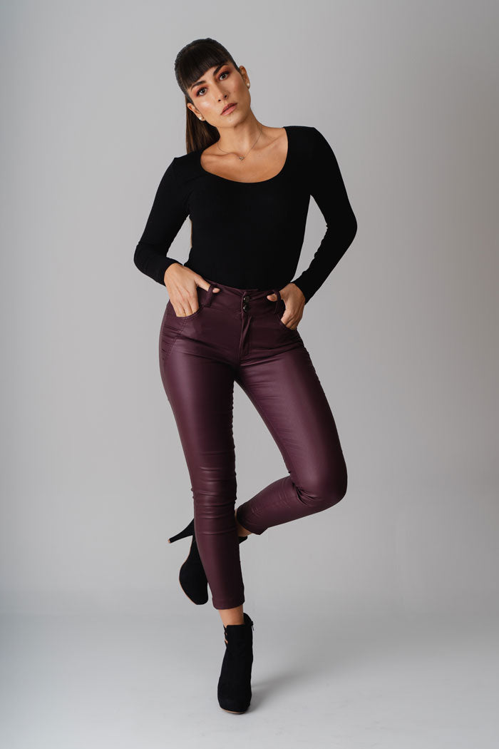 Pandora Skinny 4 Pocket Ankle pant - Deep Plum – Bellanoa