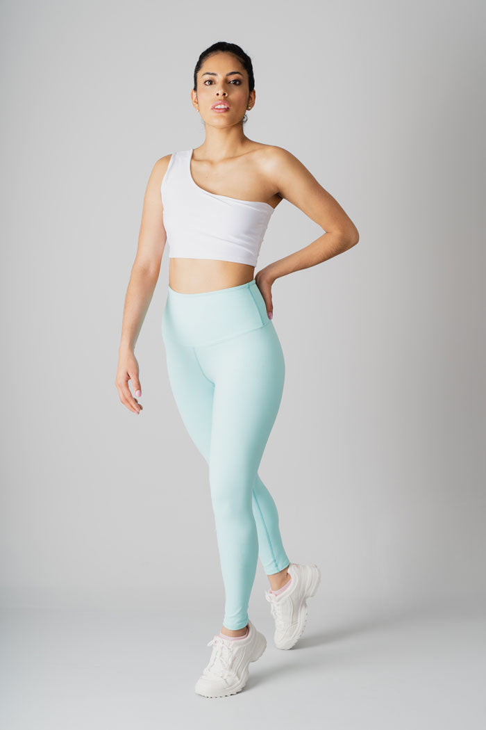 High Waisted Solid Colored Leggings 25 - Mint