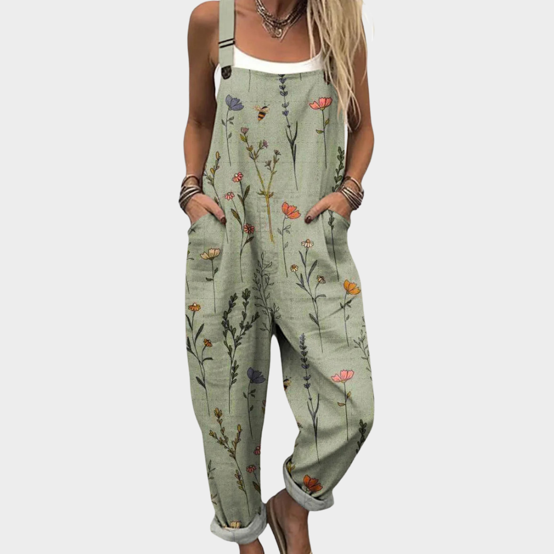 Relaxed Jumpsuit with Adjustable Straps and Breathable Lightweight Fabric