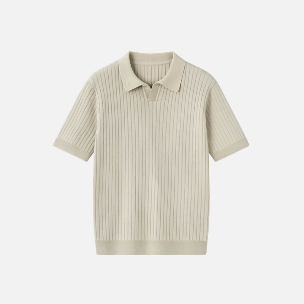 Bellanoa | Men’s Ribbed Knit Polo Shirt