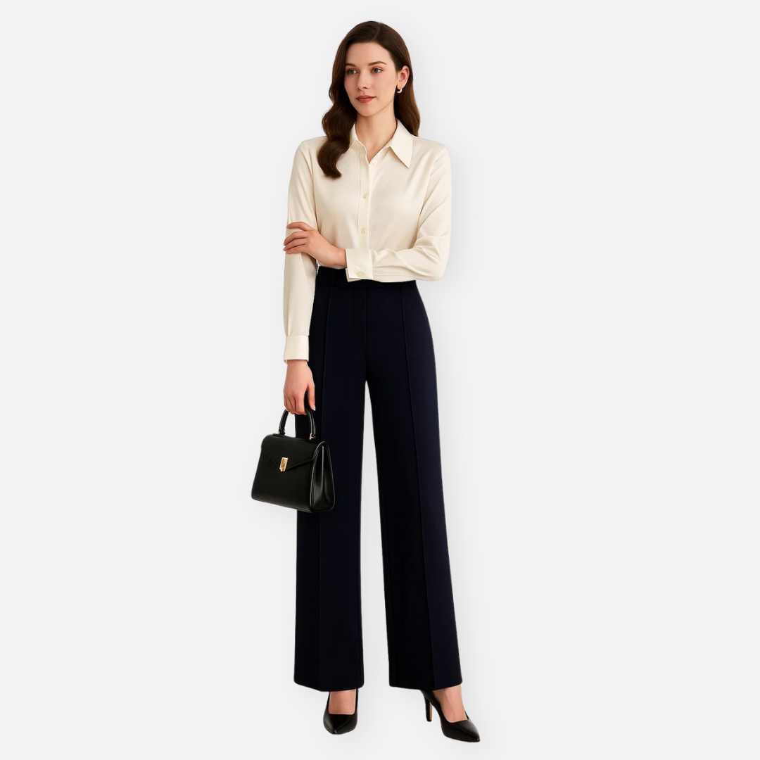 Bellanoa | Women’s Solid Straight-Leg Trousers