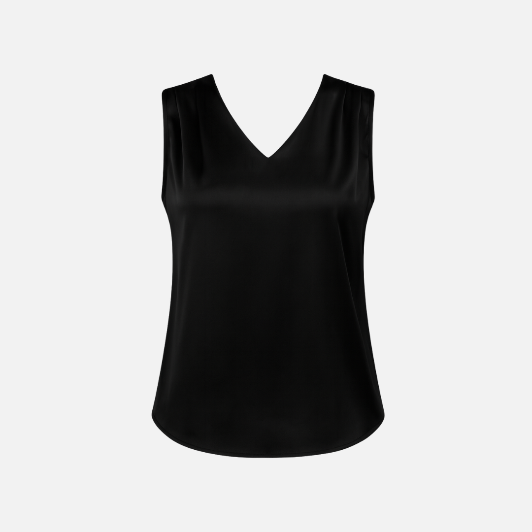 Bellanoa | Women’s Satin Vest Blouse in Refined V-Neck Cut
