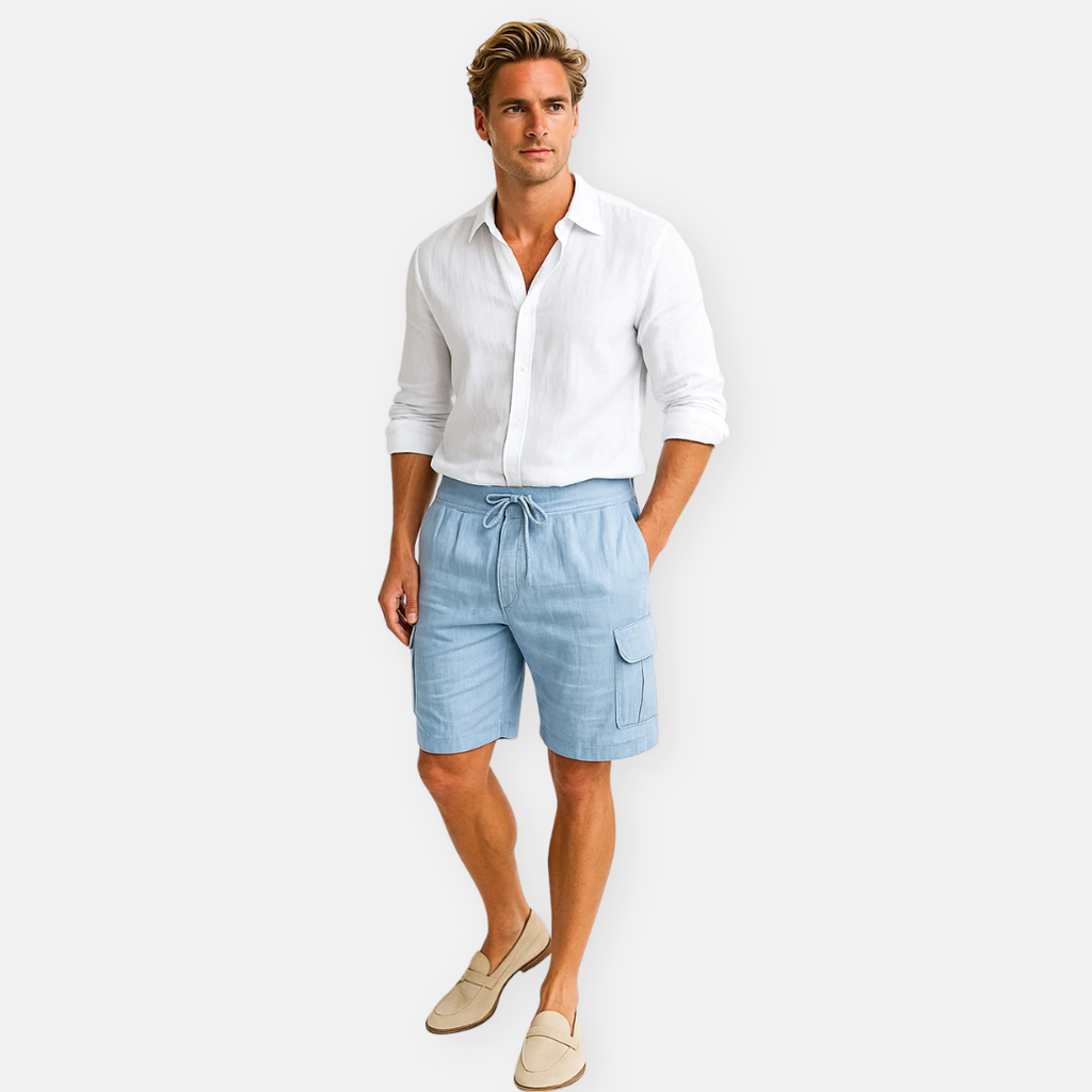 Bellanoa | Men’s Linen Shorts with Utility Pockets