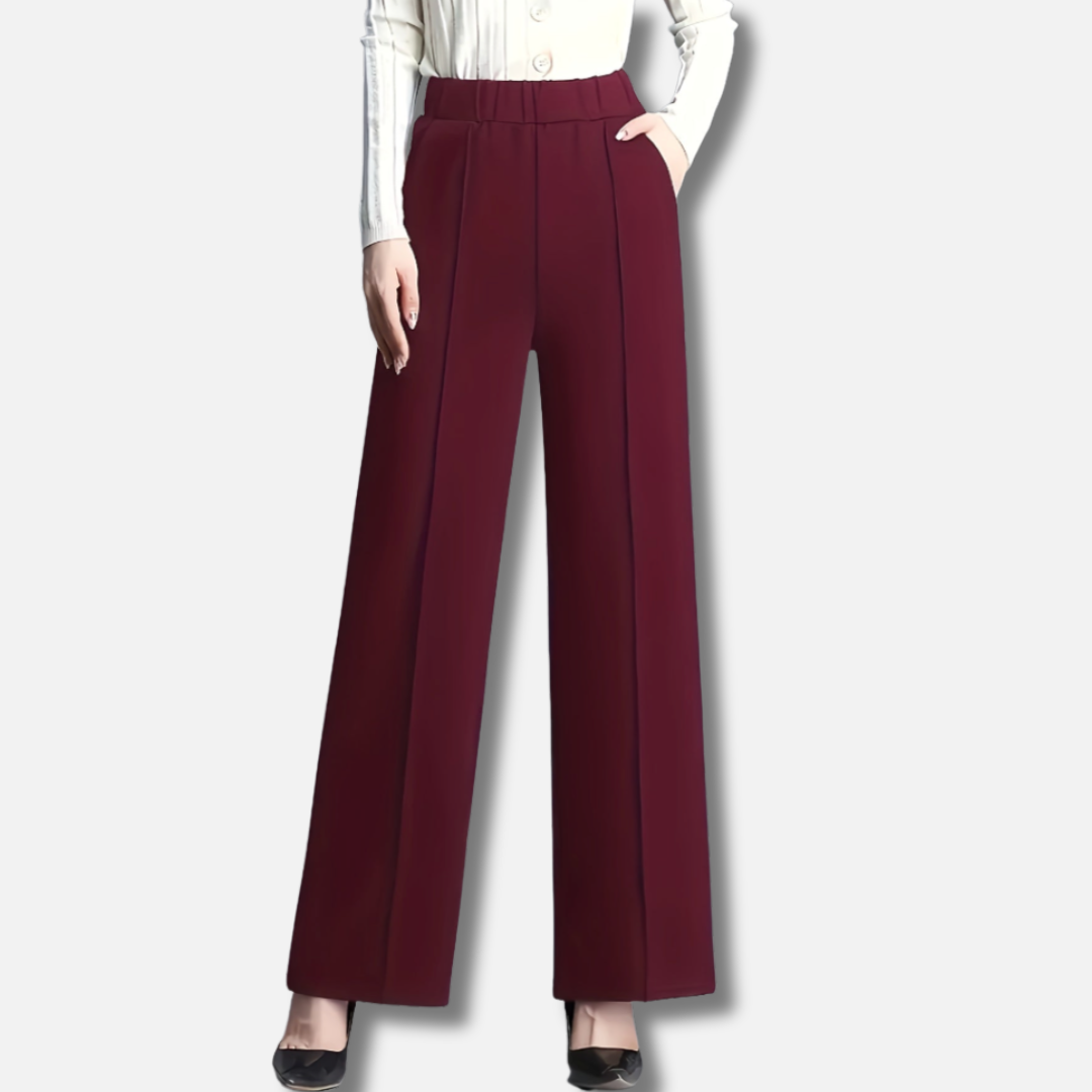Bellanoa | Women’s Solid Straight-Leg Trousers