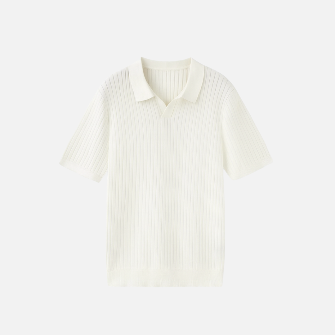 Bellanoa | Men’s Ribbed Knit Polo Shirt