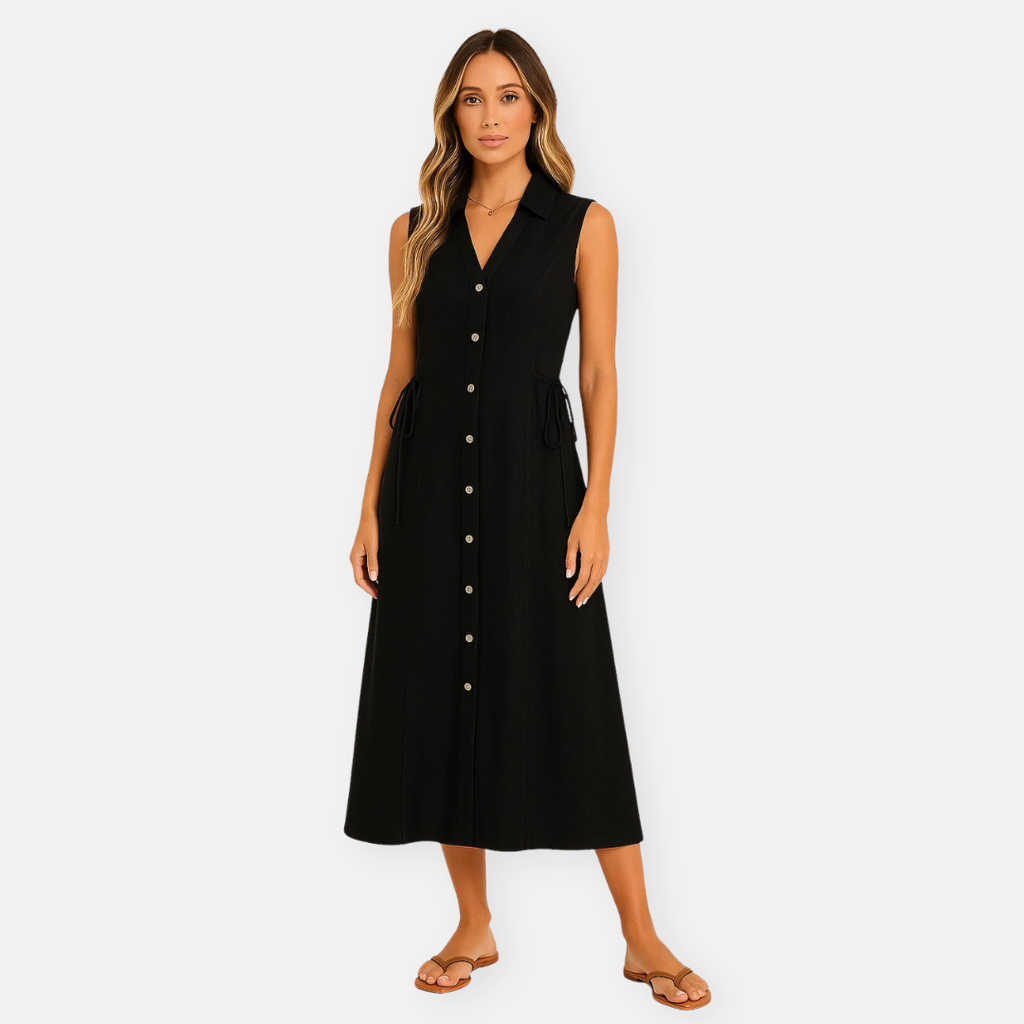 Bellanoa | Women’s Sleeveless White Linen Maxi Dress