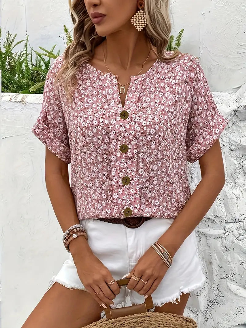 Blouse Women Relaxed Fit Button Front Easy Weare