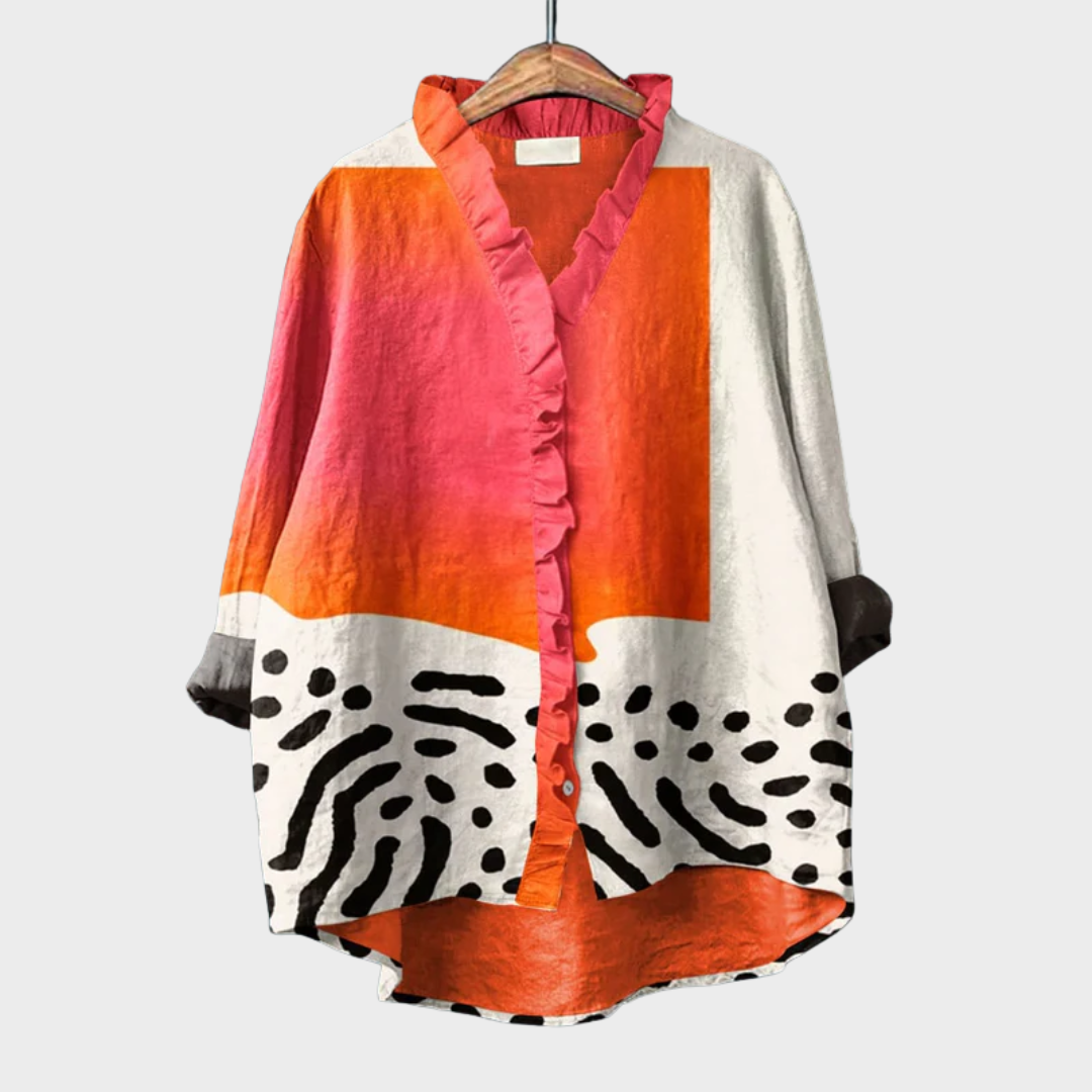 Lightweight Blouse with Long Sleeves and Relaxed Comfortable Fit