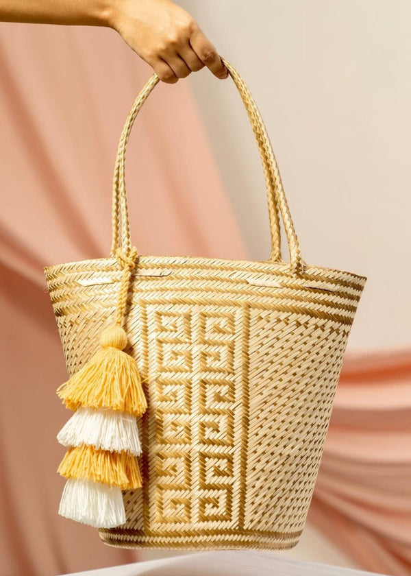 Palm Leaf Handbag - Gold