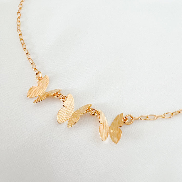 Butterfly Necklace 24K Gold Plated