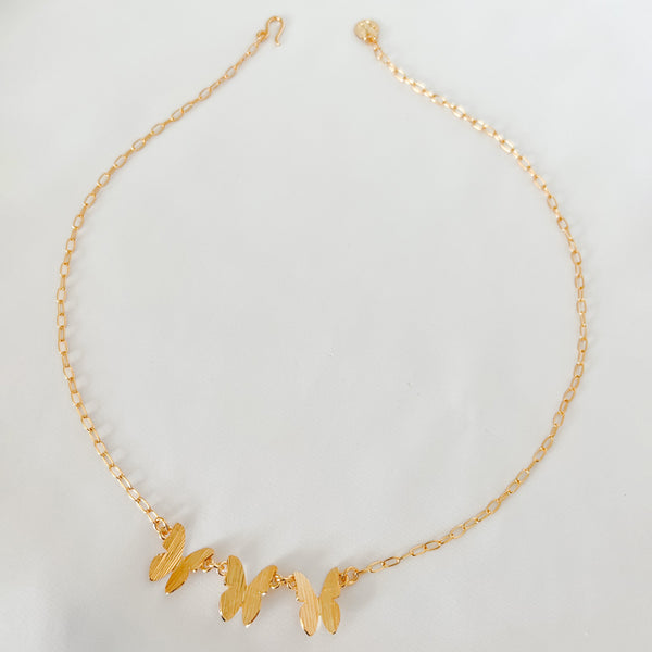 Butterfly Necklace 24K Gold Plated