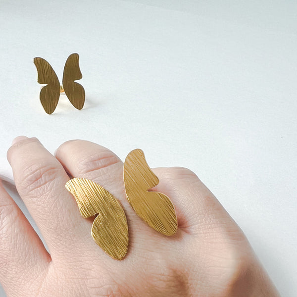 Gold plated Butterfly ring