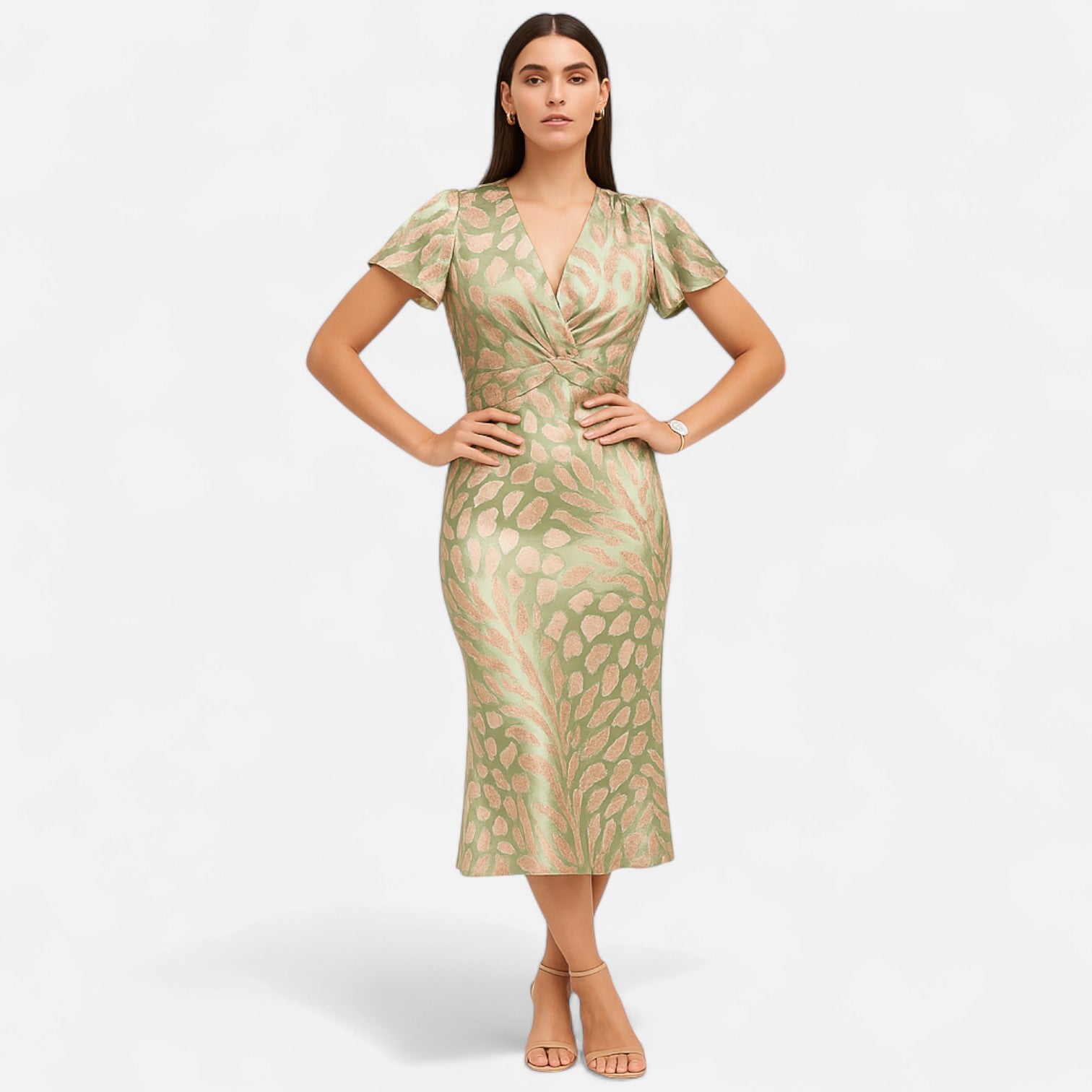 Bellanoa | Women’s Elegant Satin Dress with Timeless Drape