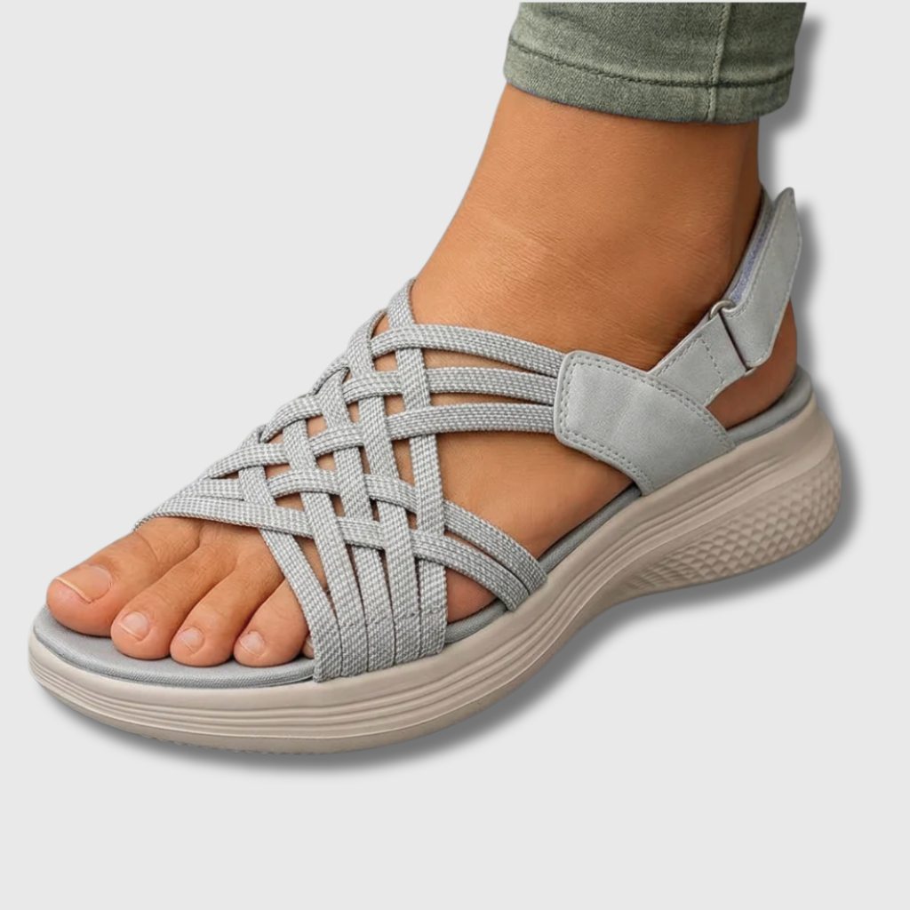 Orthopedic Sandals with Elastic Strap Fit and Cushioned Support Sole