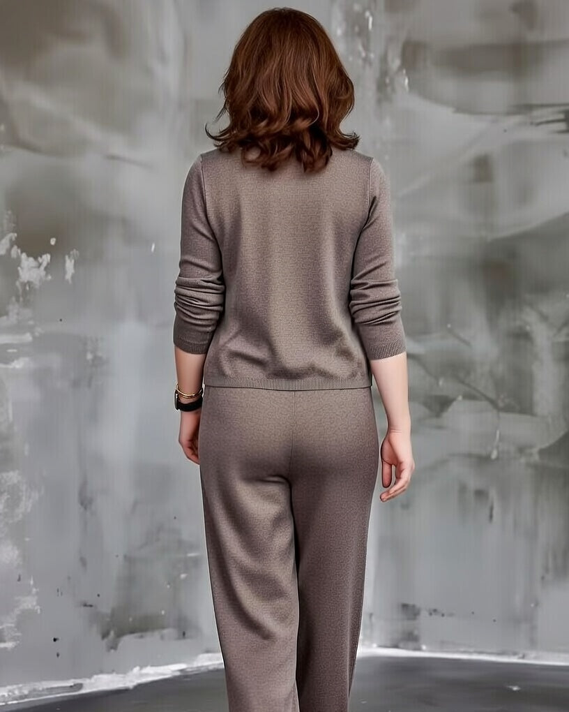 Women’s Comfortable Three Piece Knit Lounge Set Wide Leg