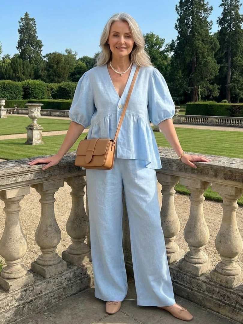 Relaxed Two-Piece Set with Lightweight Fabric and Breathable Fit