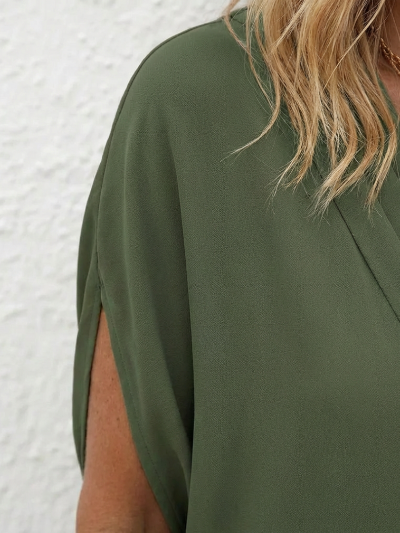 Shift Dress with V-Neck and Relaxed Lightweight Fit