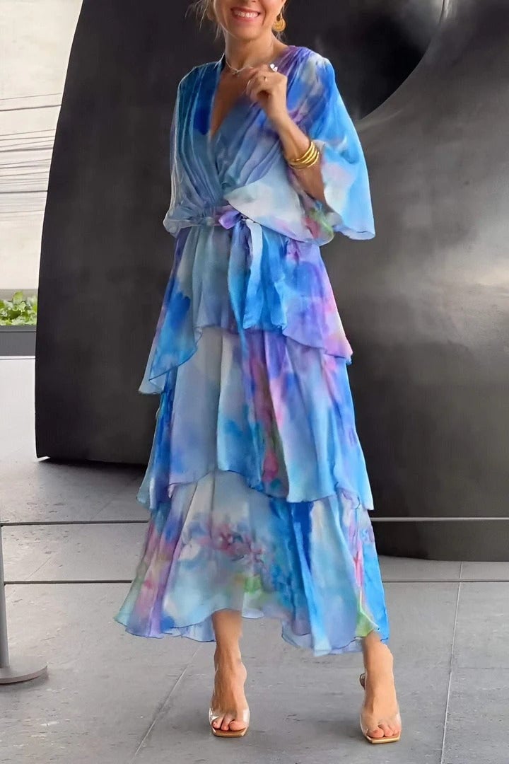 Flowy Layered Maxi Dress for Elegant Comfort