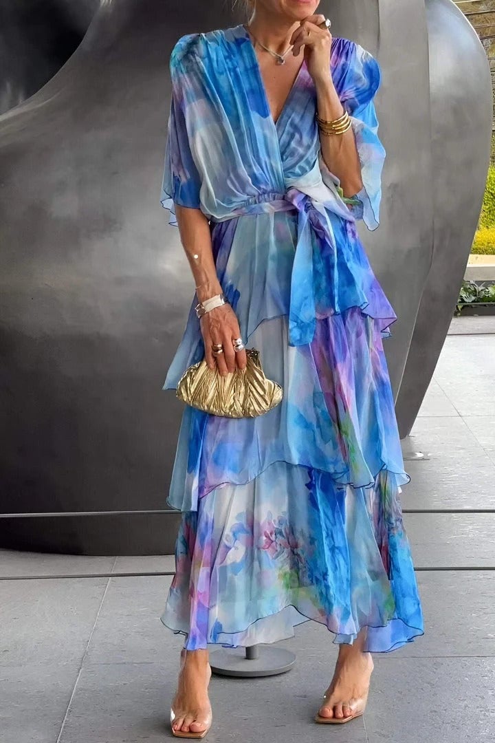 Flowy Layered Maxi Dress for Elegant Comfort