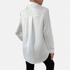 Bellanoa | Women’s Long Sleeve Blouse in Elegant Satin Finish