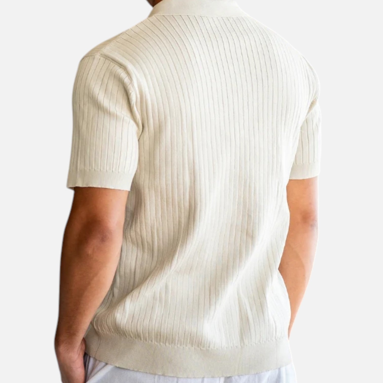 Bellanoa | Men’s Ribbed Knit Polo Shirt