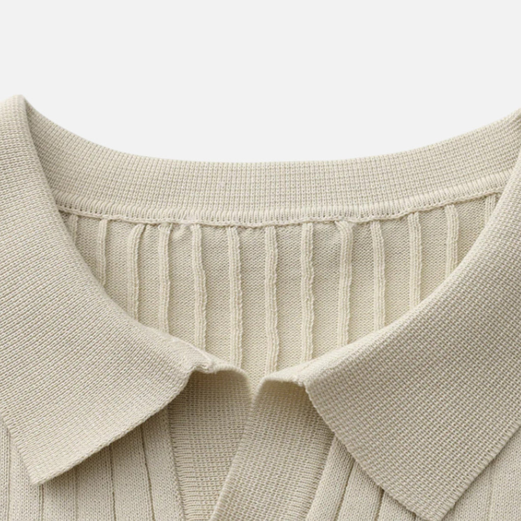 Bellanoa | Men’s Ribbed Knit Polo Shirt