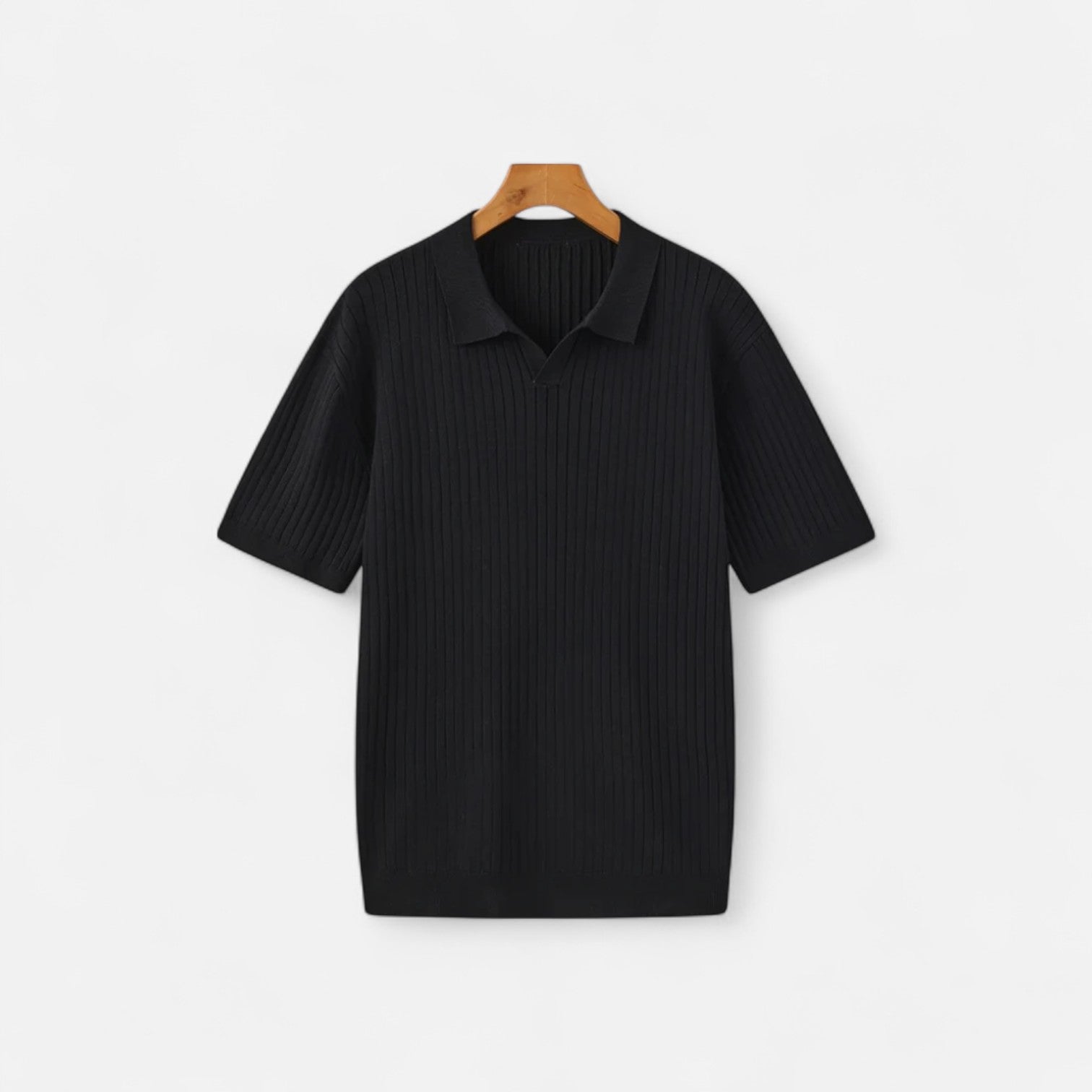 Bellanoa | Men’s Ribbed Knit Polo Shirt