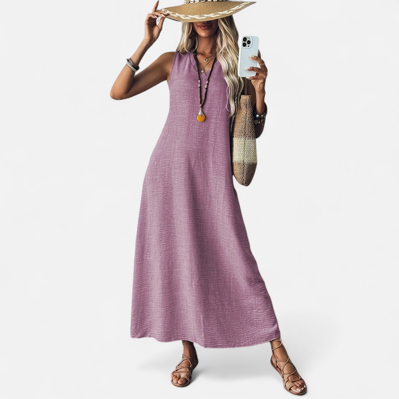 Bellanoa | Women’s Vintage Maxi Dress in Flowing Summer Fit