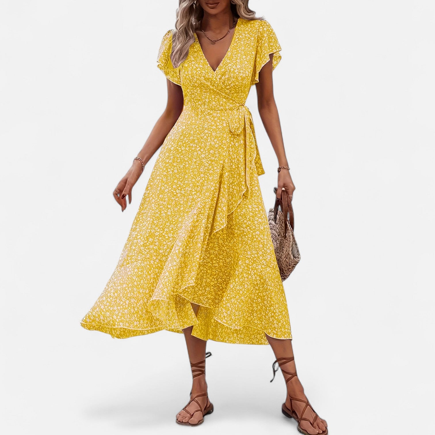 Bellanoa | Women’s Heritage Print Dress in Light Midi Silhouette