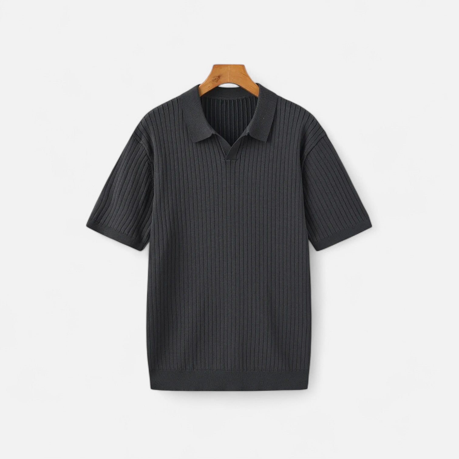 Bellanoa | Men’s Ribbed Knit Polo Shirt