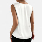 Bellanoa | Women’s Satin Vest Blouse in Refined V-Neck Cut