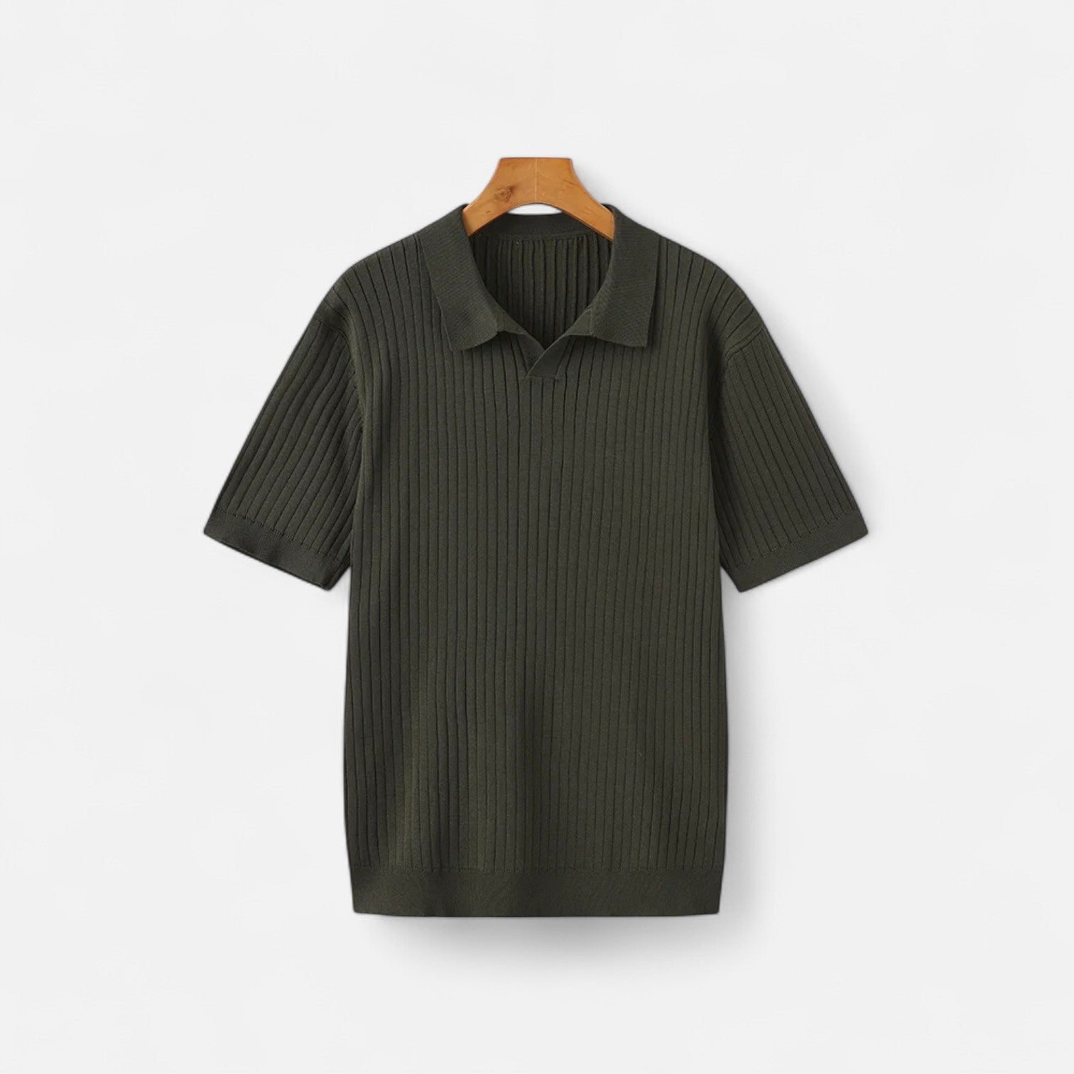 Bellanoa | Men’s Ribbed Knit Polo Shirt