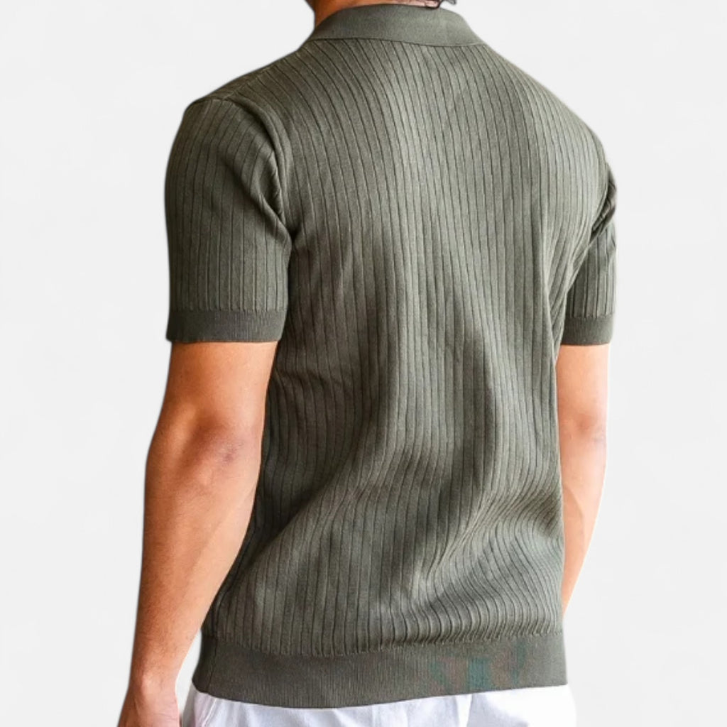 Bellanoa | Men’s Ribbed Knit Polo Shirt
