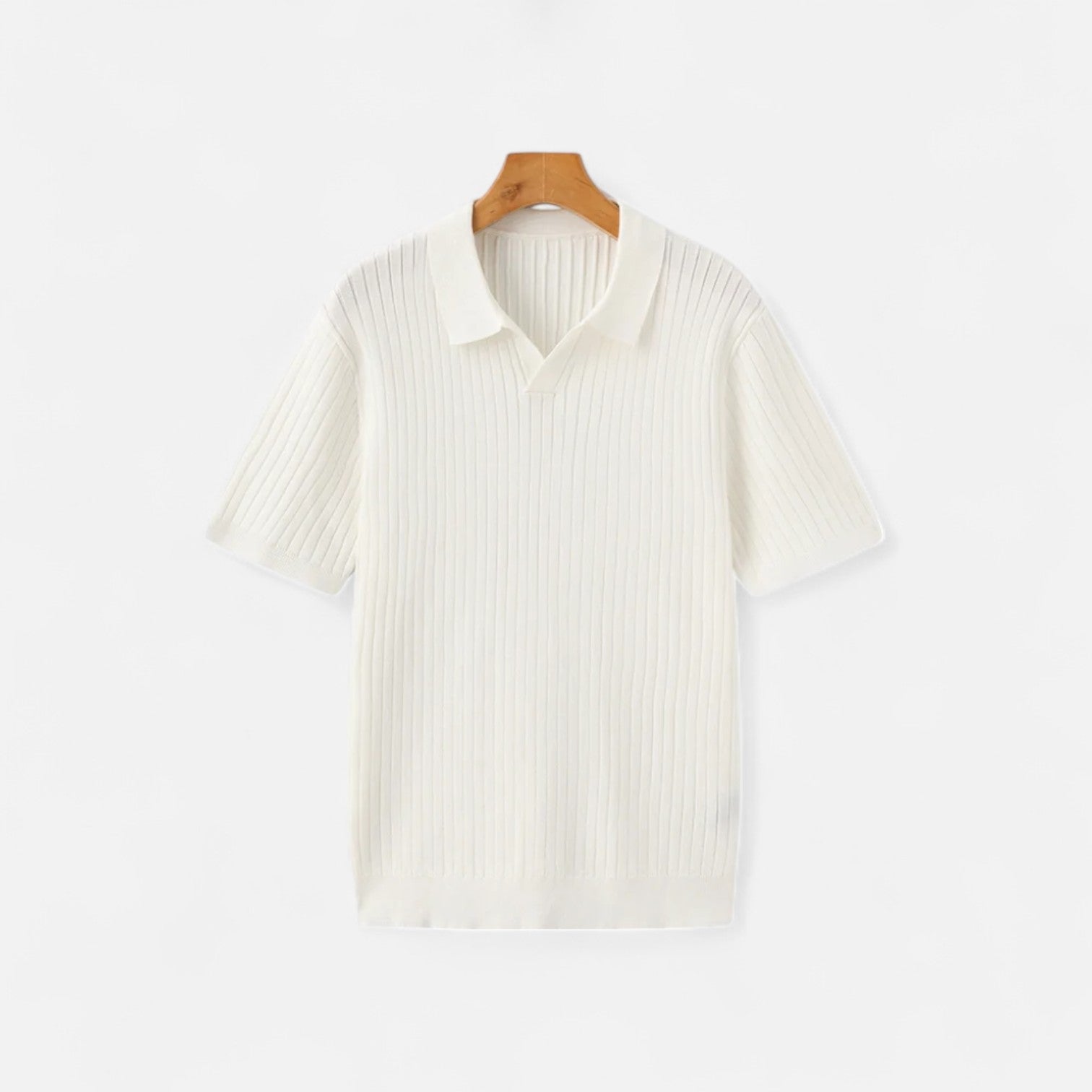 Bellanoa | Men’s Ribbed Knit Polo Shirt