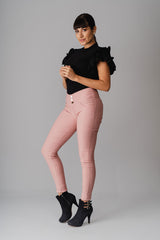 Skinny pants for summer pink