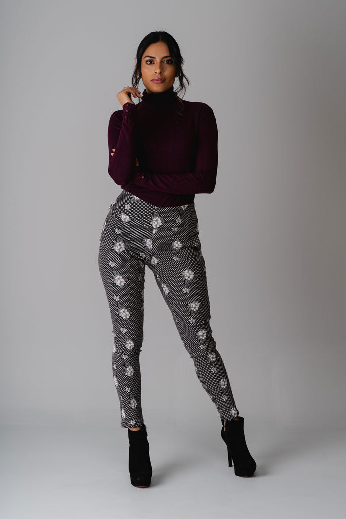 Jacquard pull-on trousers
