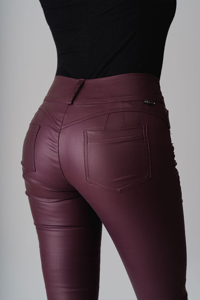 5-Pockets vegan leather pants